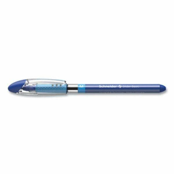 Classroom Creations 0.8mm Schneider Slider Stick Ballpoint Pen, Blue & Silver Barrel, 10PK CL3200516